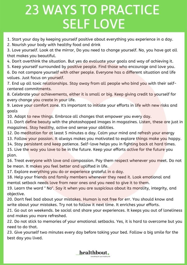 23 Ways to practice Self Love